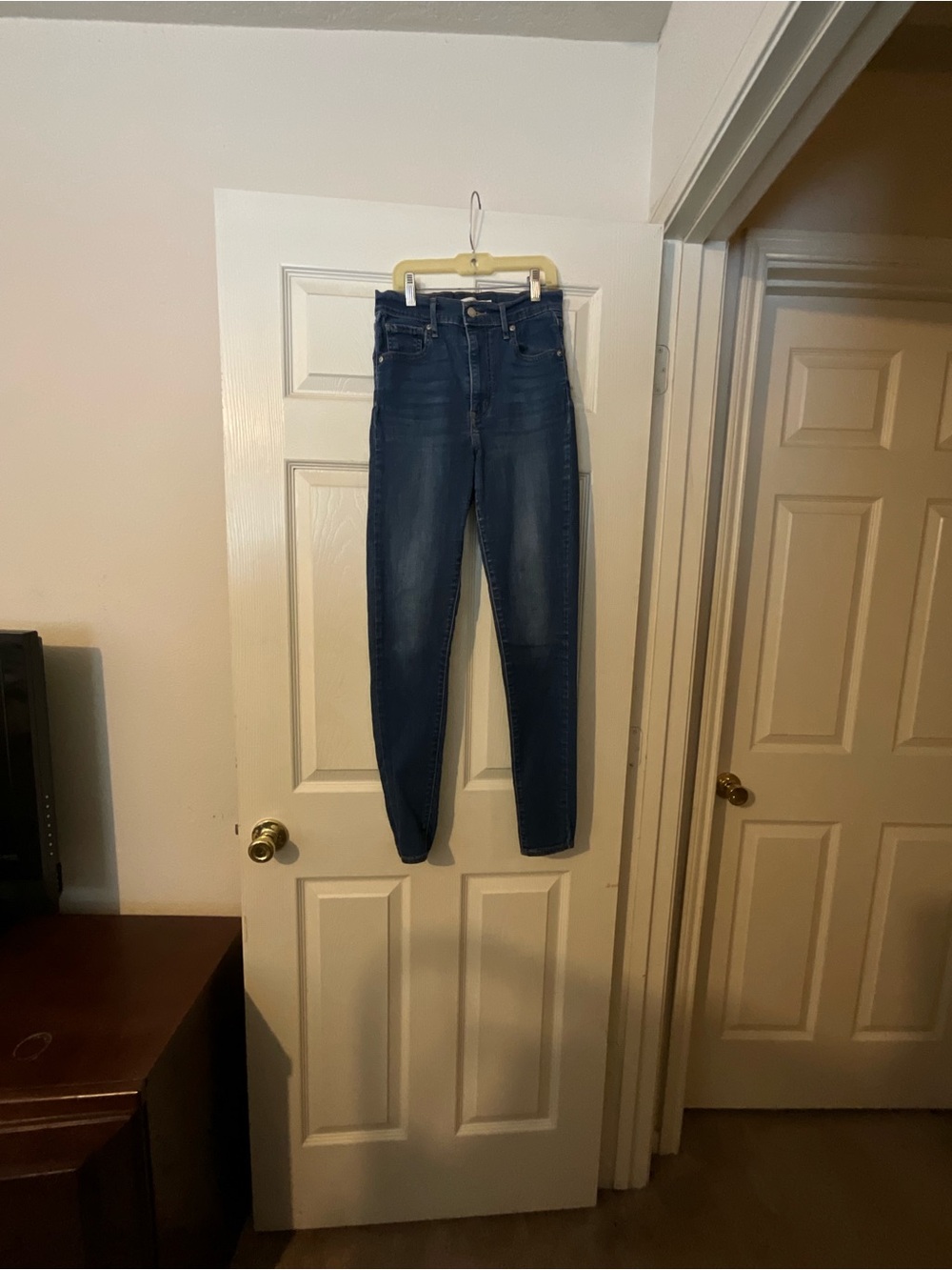 Levis ‘Mile High Super Skinny’ High-Rise Skinny Jeans in Dark Blue